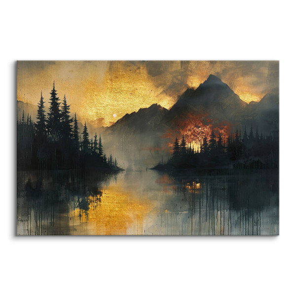 Obraz Abstrakcyjny Zachód Słońca 30x20cm