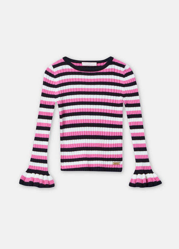 Maglia a righe con volant