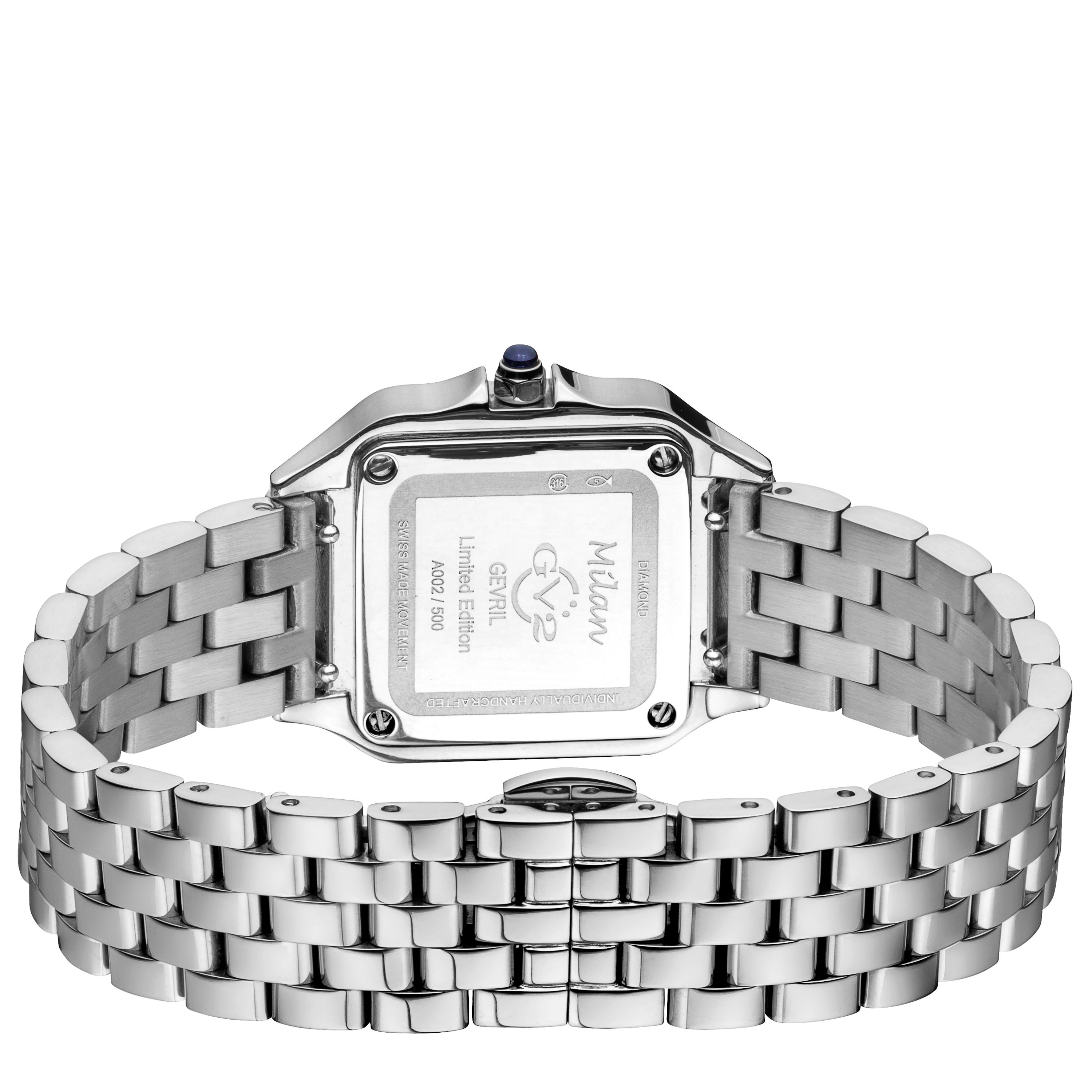 GV2 Milan, Swiss Quartz Watch, White Dial, 316L Stainless Steel, 27.5 MM, Sapphire Crystal