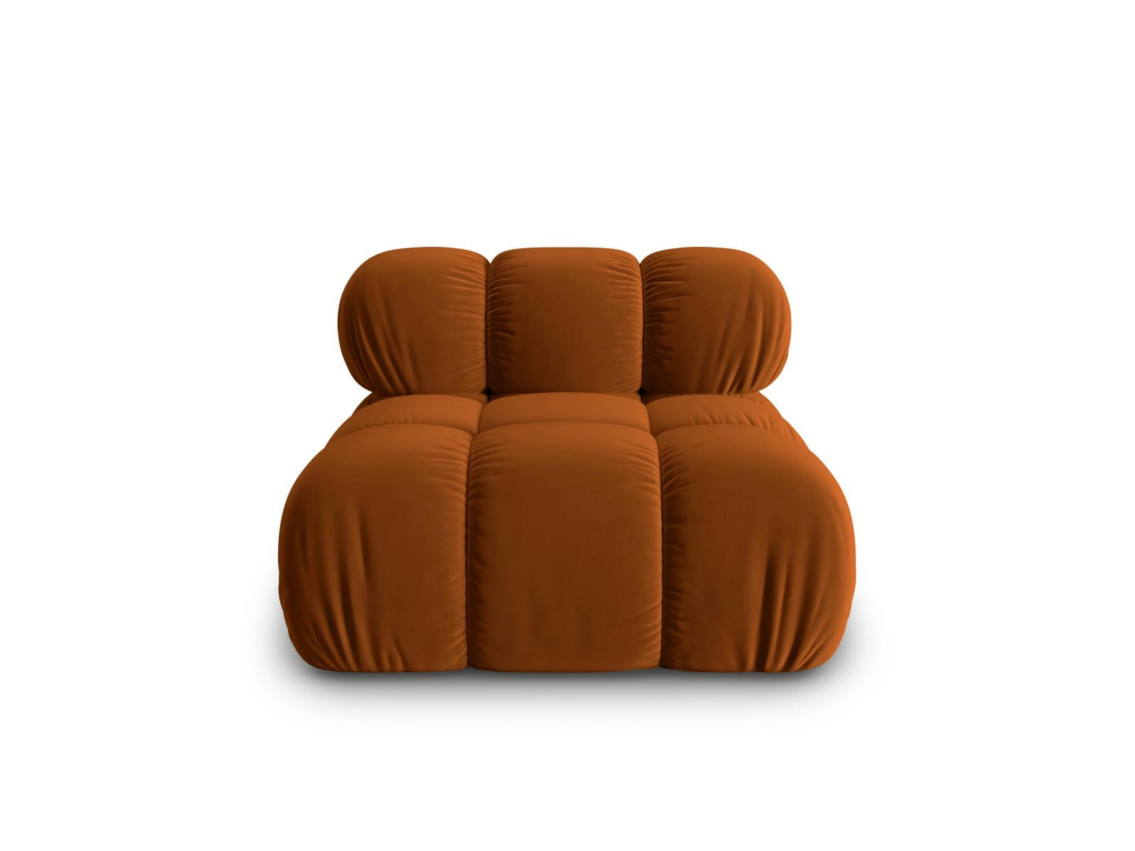BELLIS - Chauffeuse en tissu velours terracotta