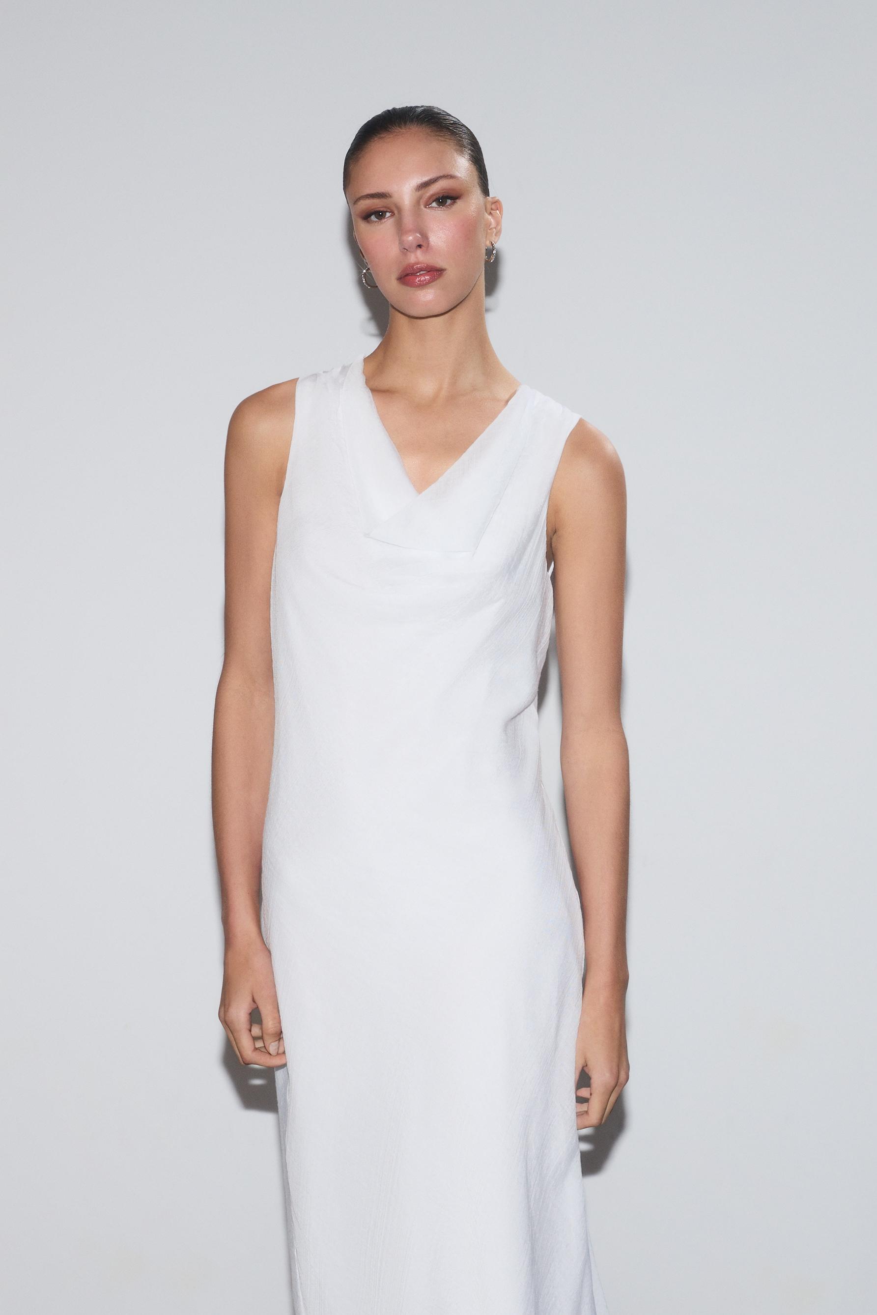 Vestido midi drapeado