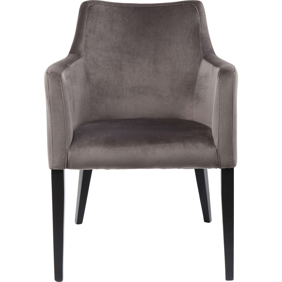Kare Design Stoel met armleuningen Mode fluweel grijs zwarte voeten