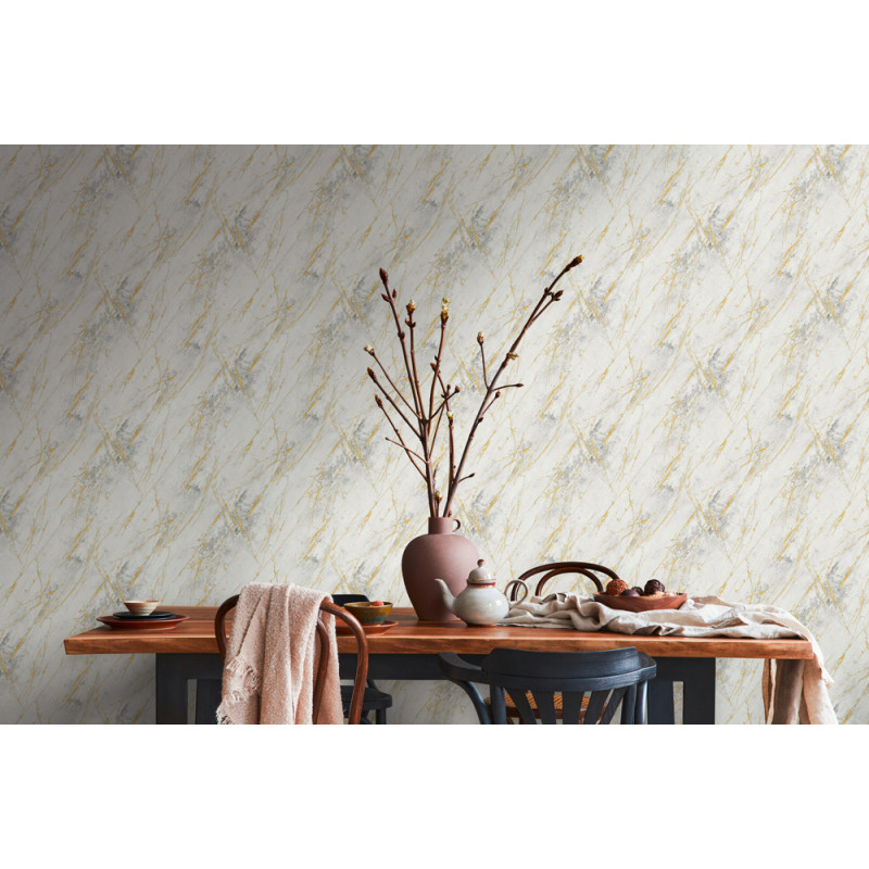 Intissé vinyle Marbre beige 53 cm