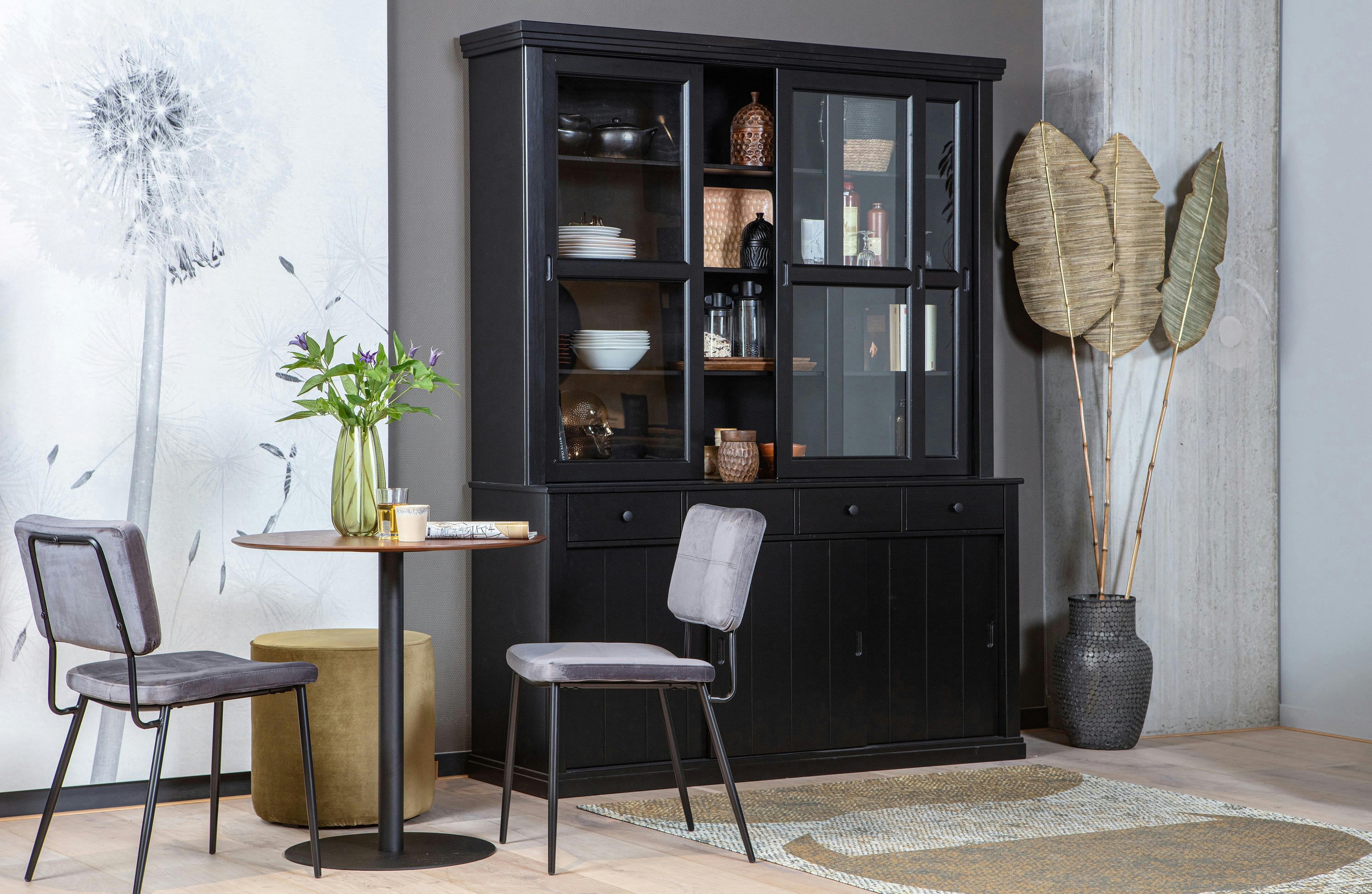 LAGOS - Buffet 3 portes en bois noir