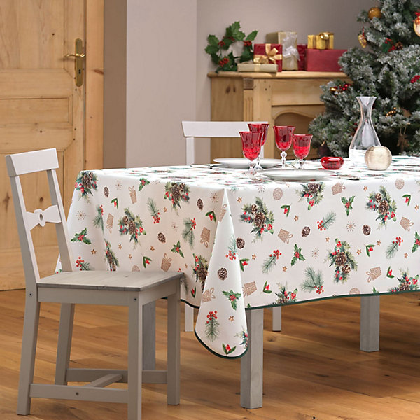 Nappe rectangulaire antitache et infroissable Flore d'hiver