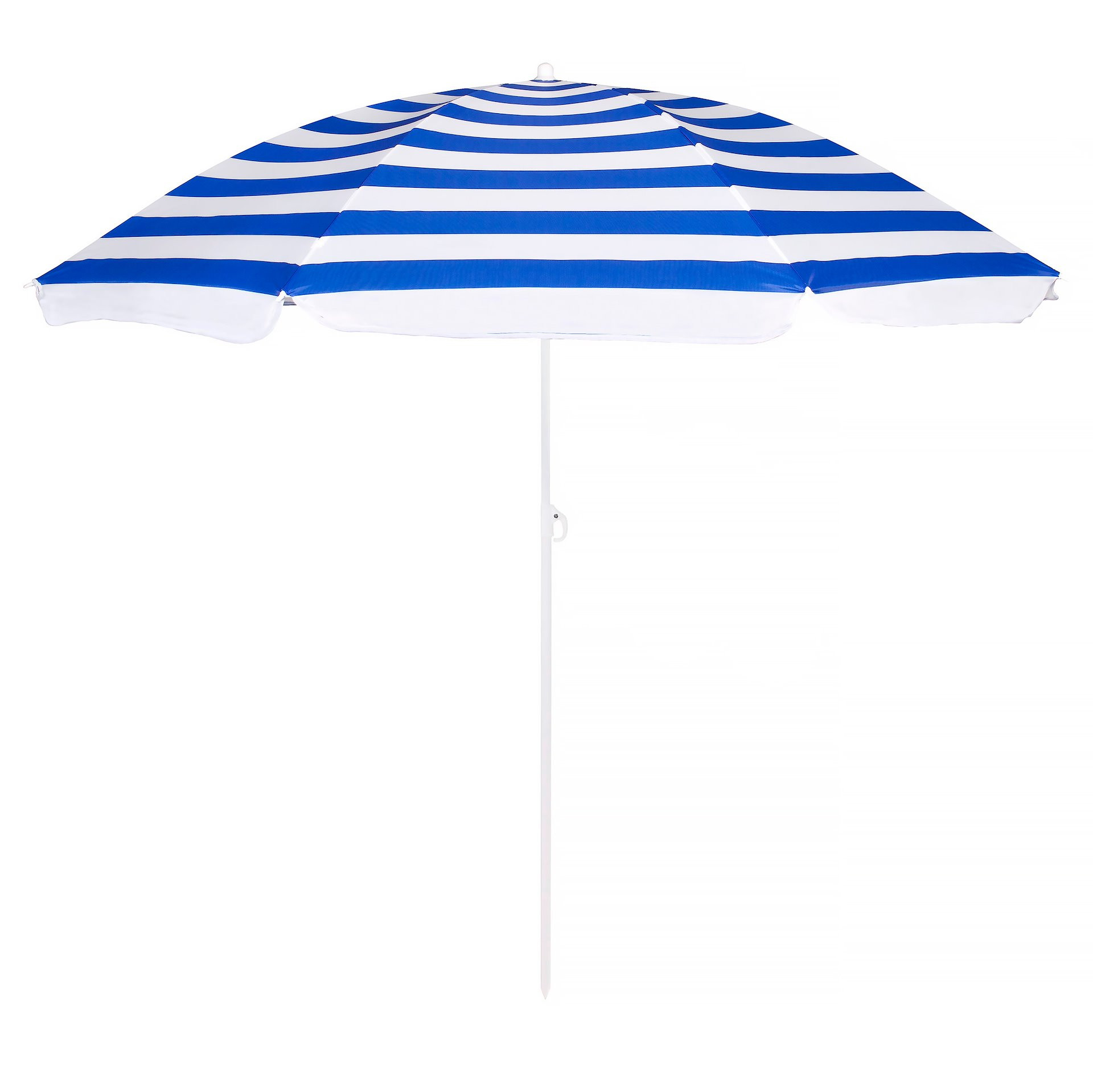 Parasol plażowy, ogrodowy 180 cm łamany niebiesko-biały