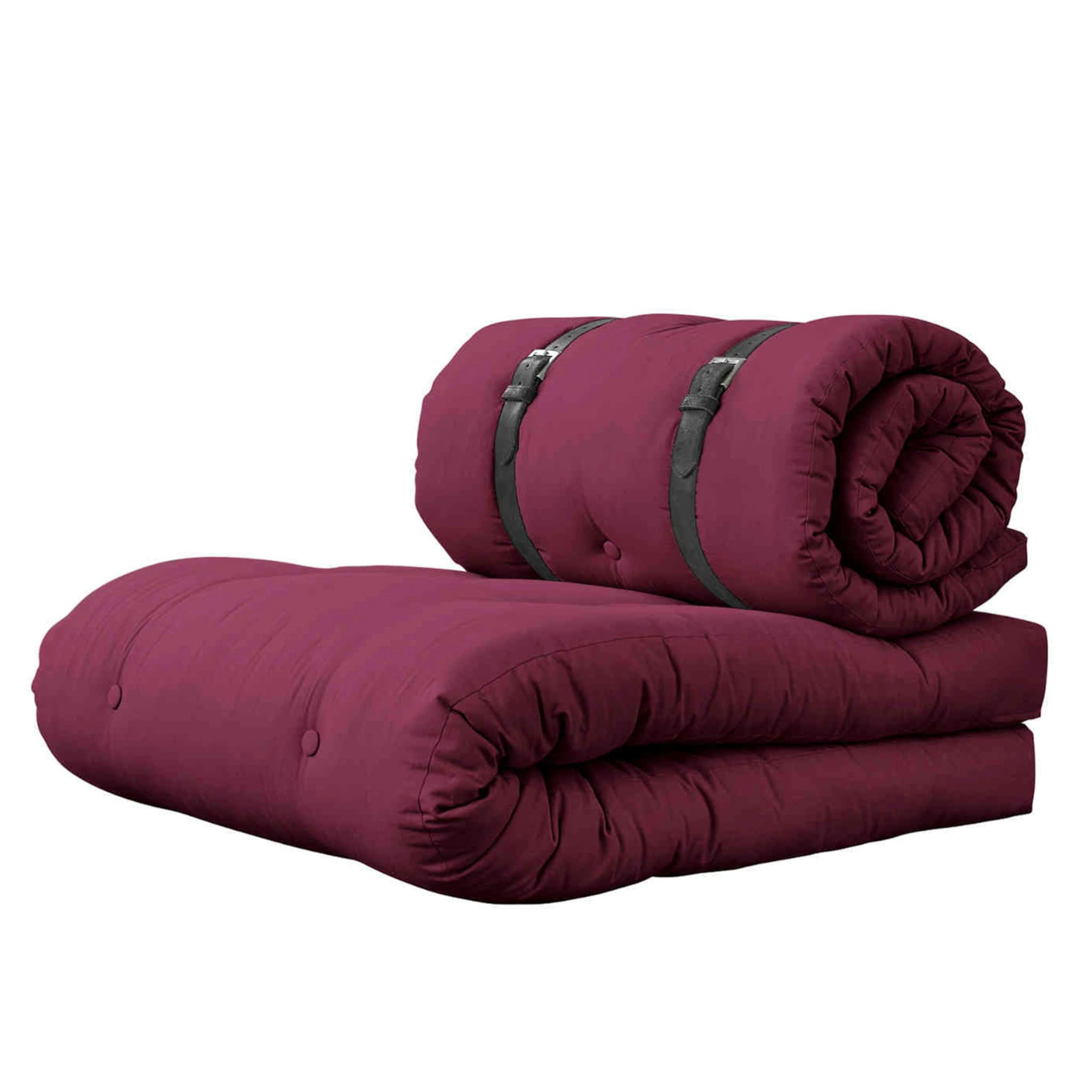 - Matelas futon pouf 2 en 1 bordeaux 70x200