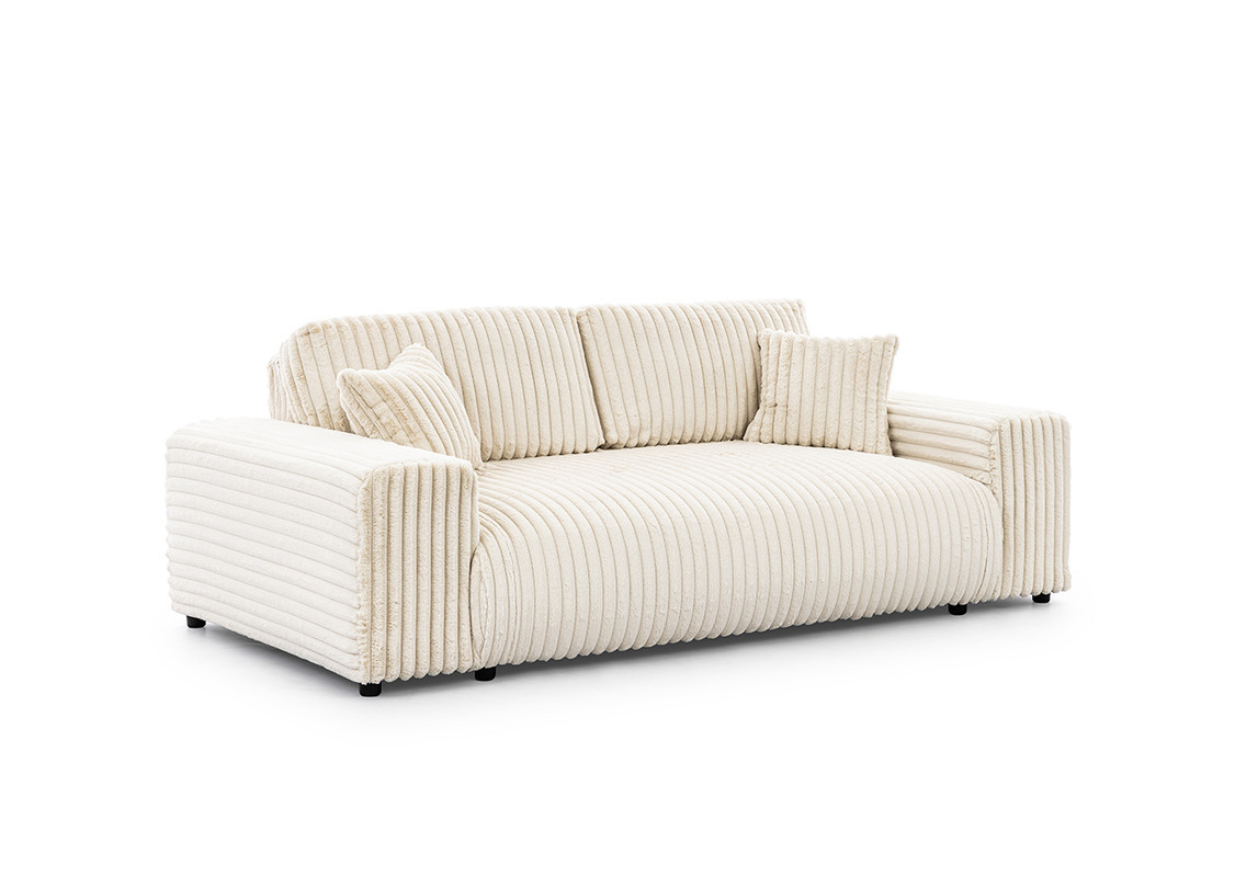 Ropez Justin sofa 3 bez funkcji tkanina dzianina futerko kremowy Vito 23