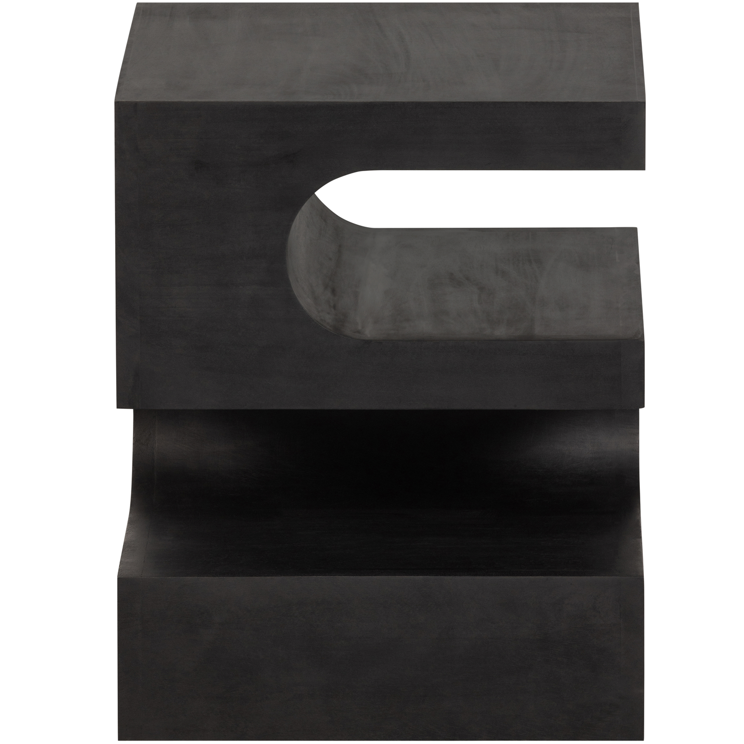 WOOOD bijzettafel Toma - Mangohout - Zwart - 50x40x40