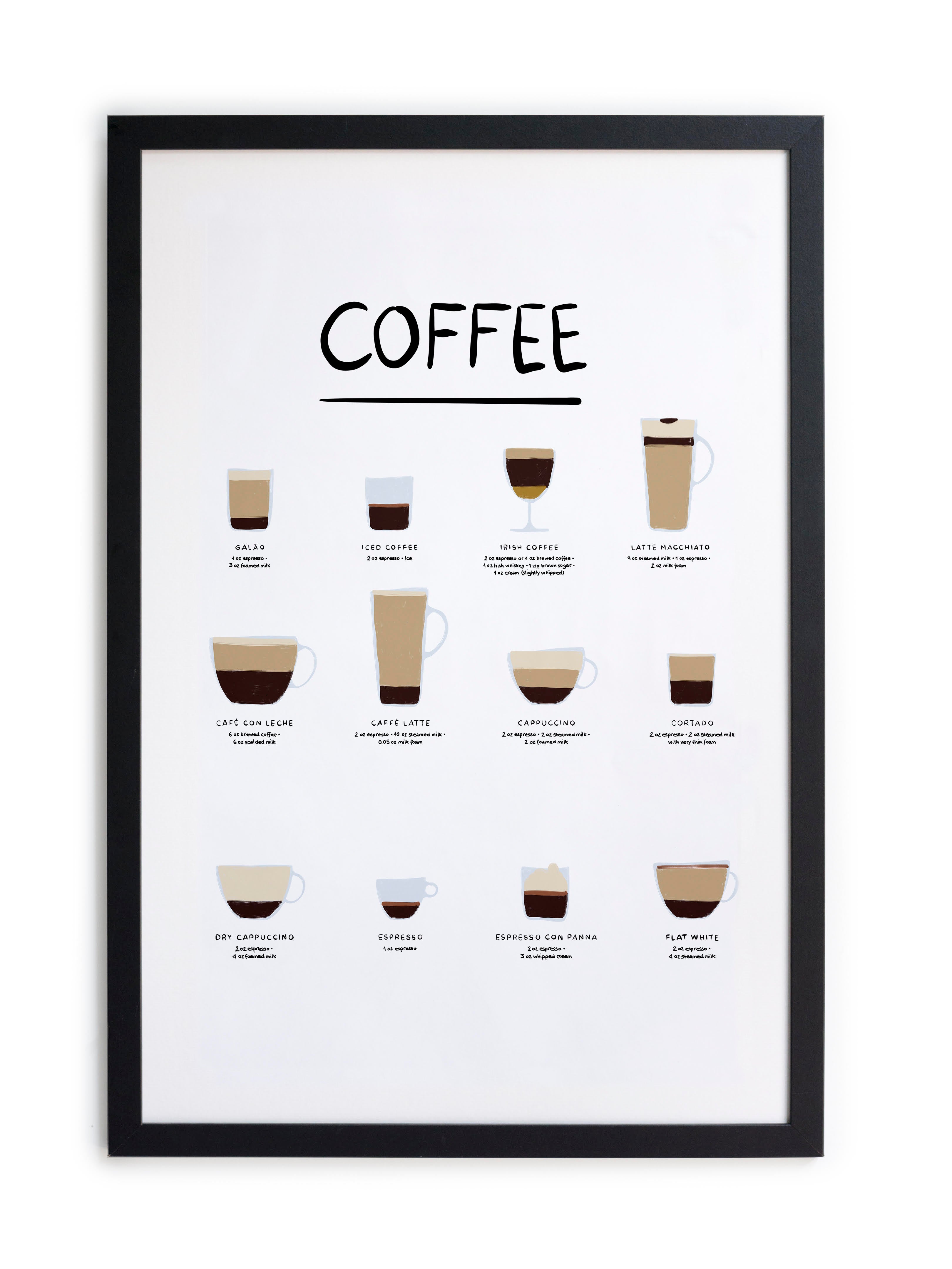 Zwarte lijst met kader 40x30 koffie