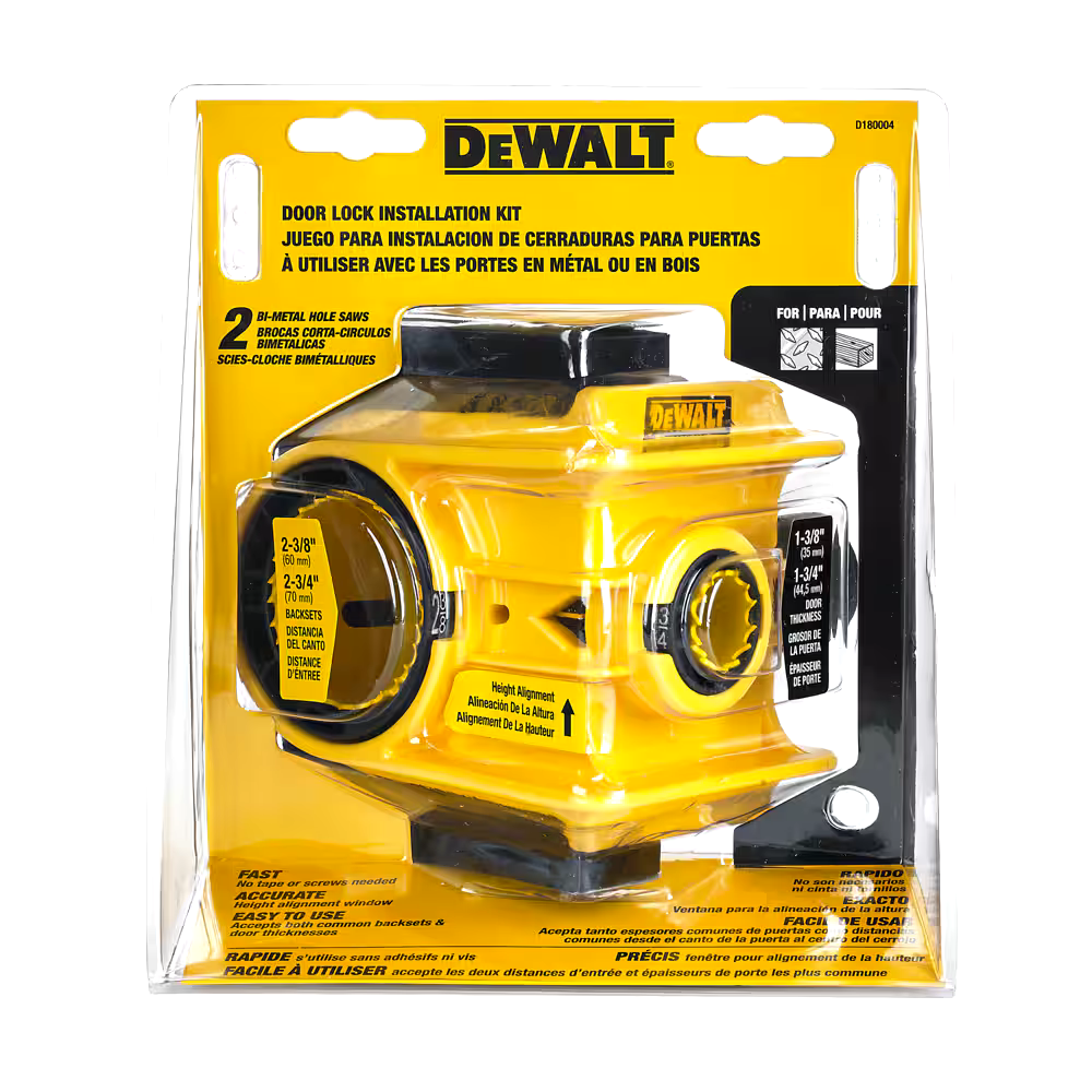 DEWALT D180004 Bi-Metal Door Lock Installation Kit for Wood, Metal Doors