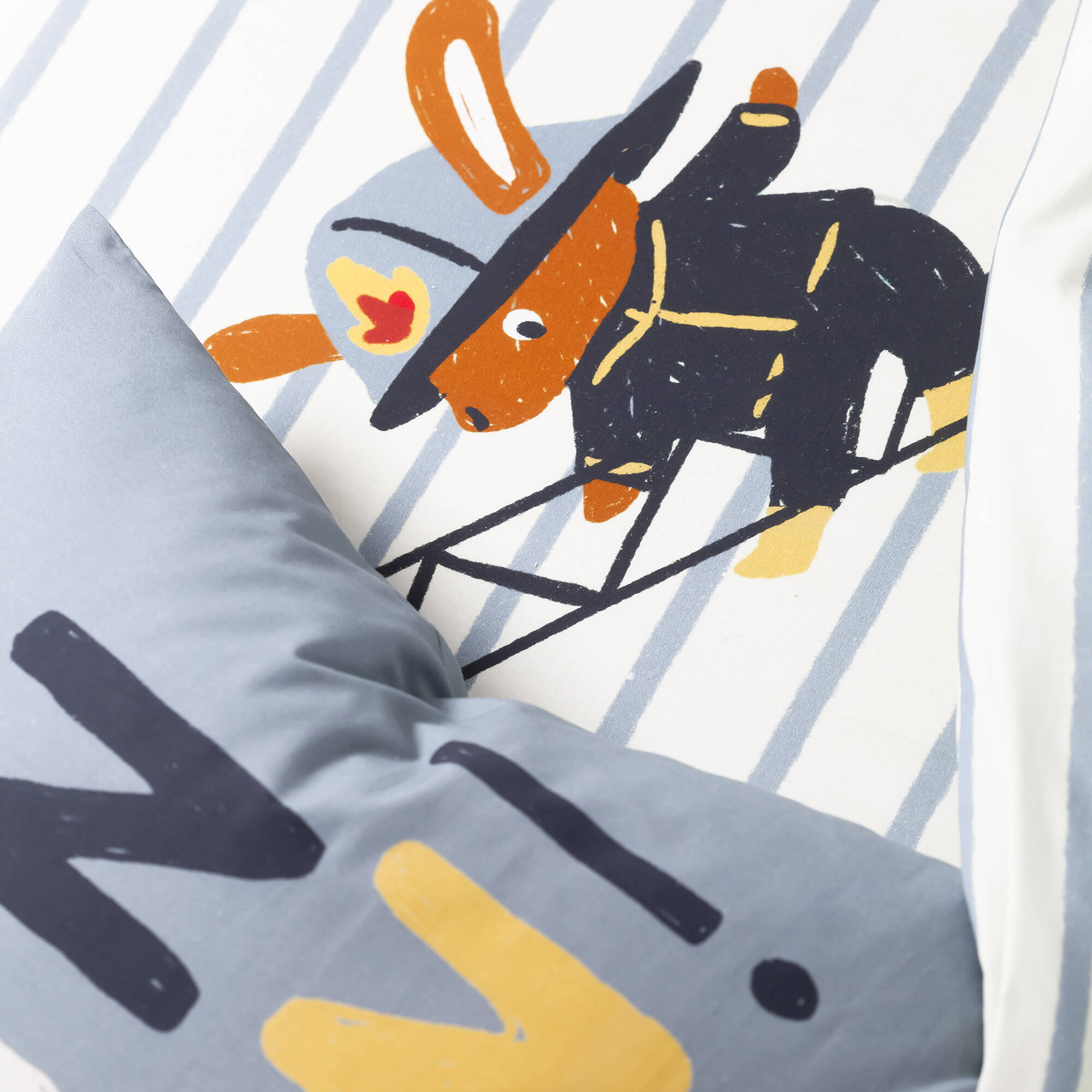 Linge de lit enfant à motifs Pompiers en coton