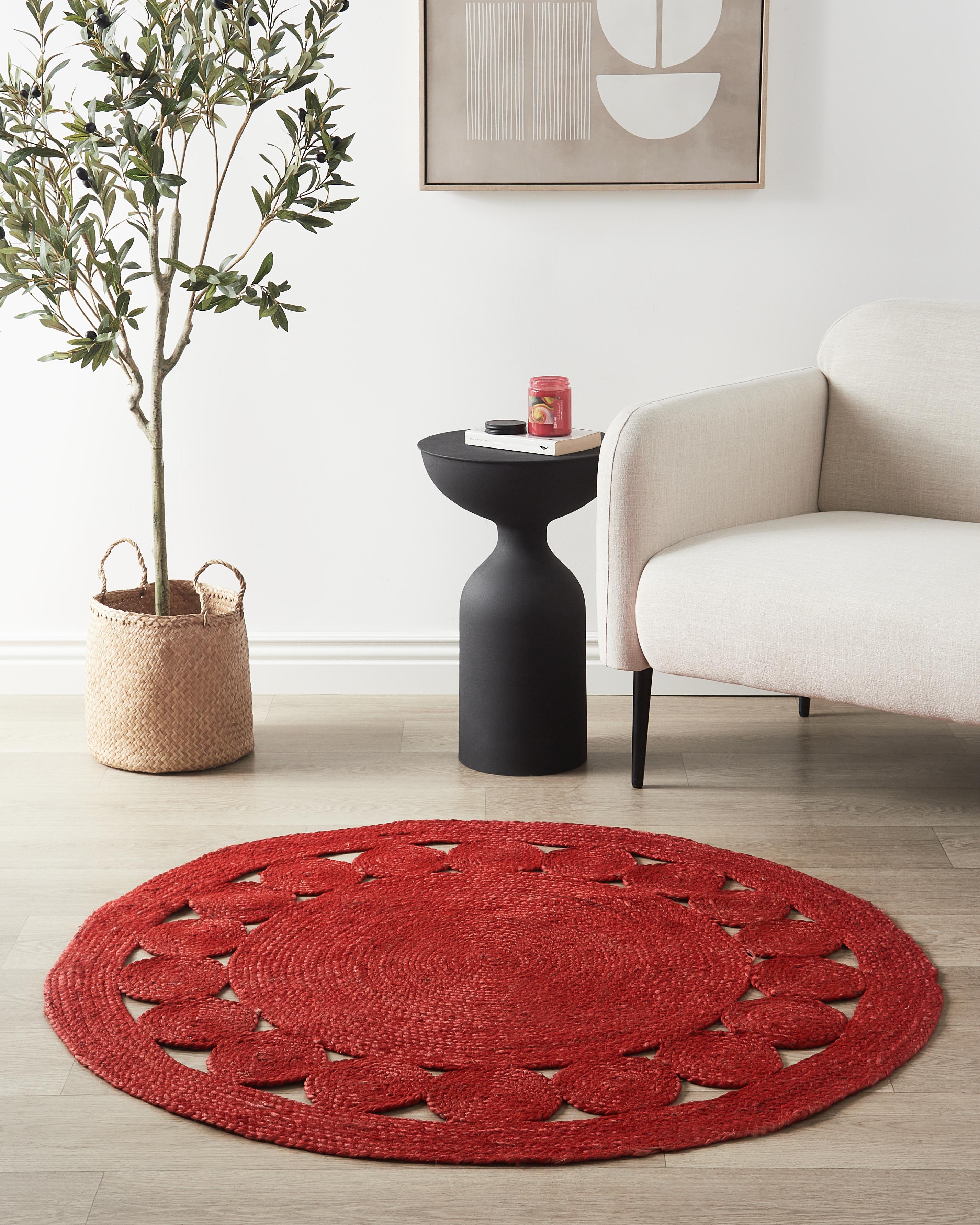 Rug KOYUNLU Red ? 120 cm Jute