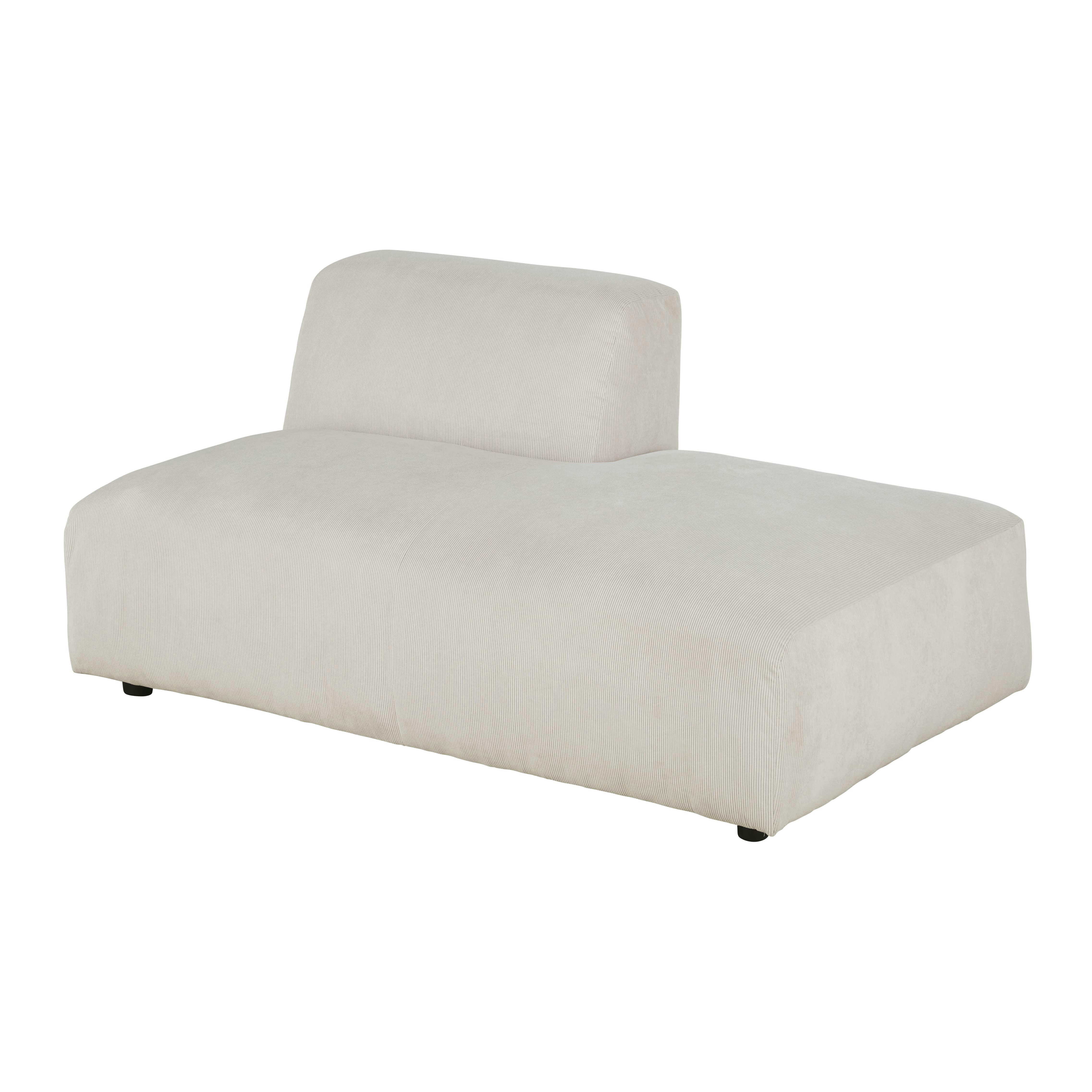 Buddy - Méridienne droite pour canapé modulable en velours côtelé beige