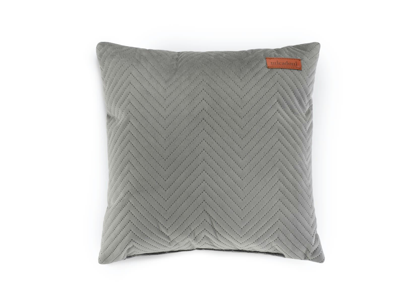 DONA - Coussin en tissu velours gris clair 36x36x16cm