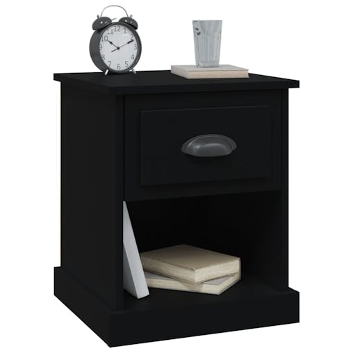 NNEVL Bedside Cabinet Black 39x39x47.5 cm Engineered Wood