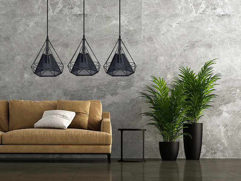 Lampa wisząca Piramida 3-punktowa metalowa czarna