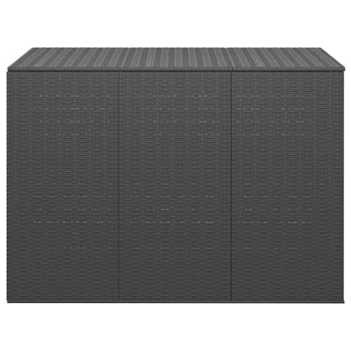 NNEVL Garden Cushion Box PE Rattan 145x100x103 cm Black