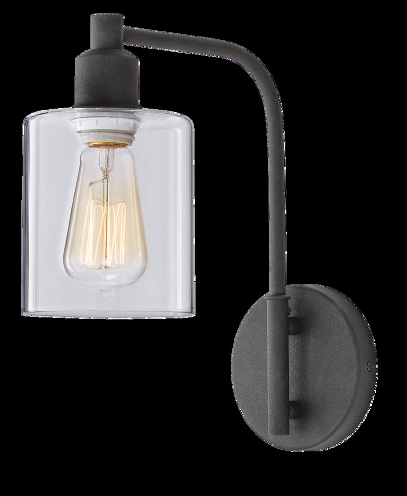 CANVAS Arwen Clear Glass Shade Wall Sconce, Black