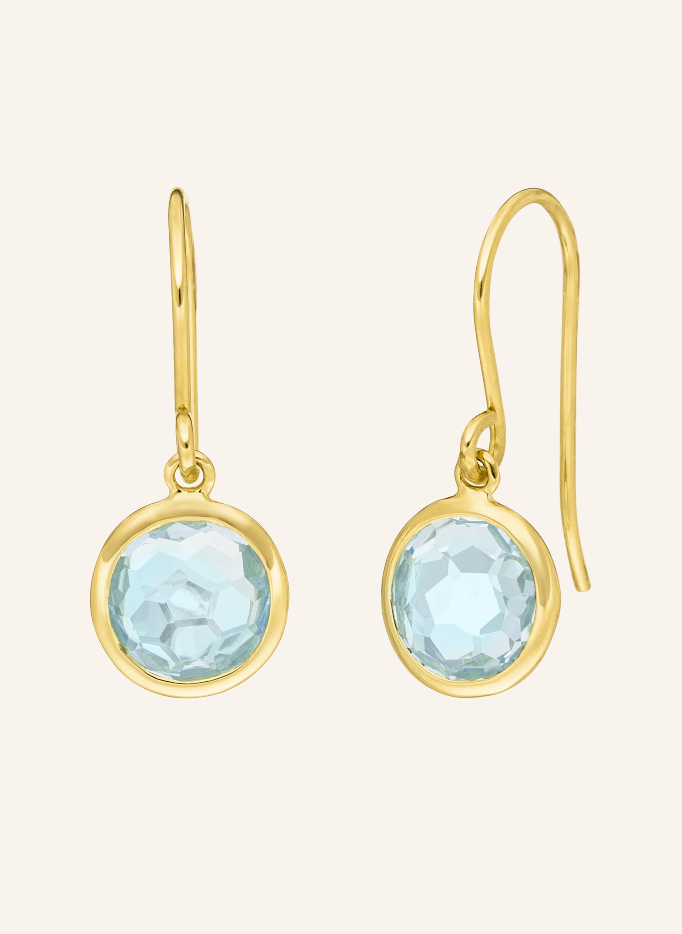 Leaf Ohrhänger BLUE TOPAZ aus 14 Karat Gelbgold