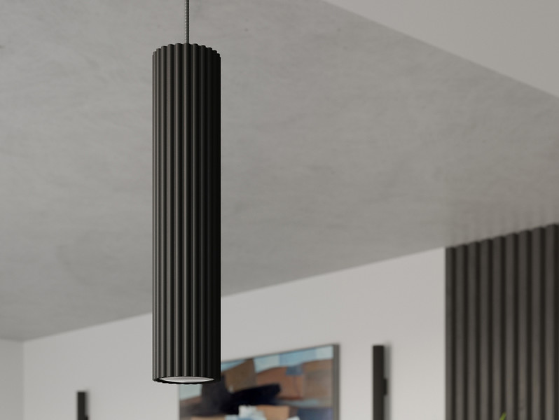 Lampa wisząca Karbon 2-punktowa aluminiowa czarna