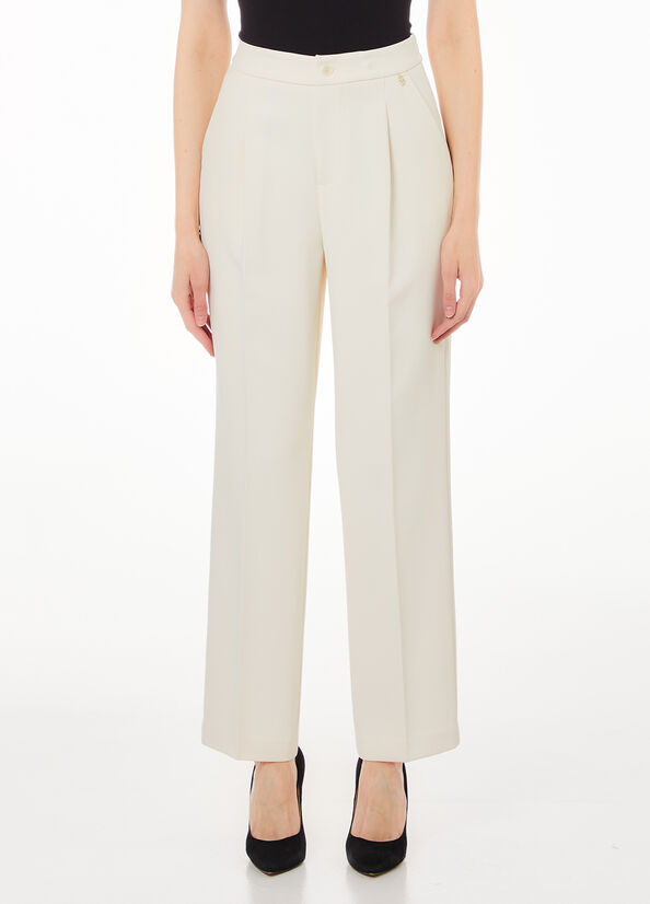 Pantaloni in cr&ecirc;pe stretch