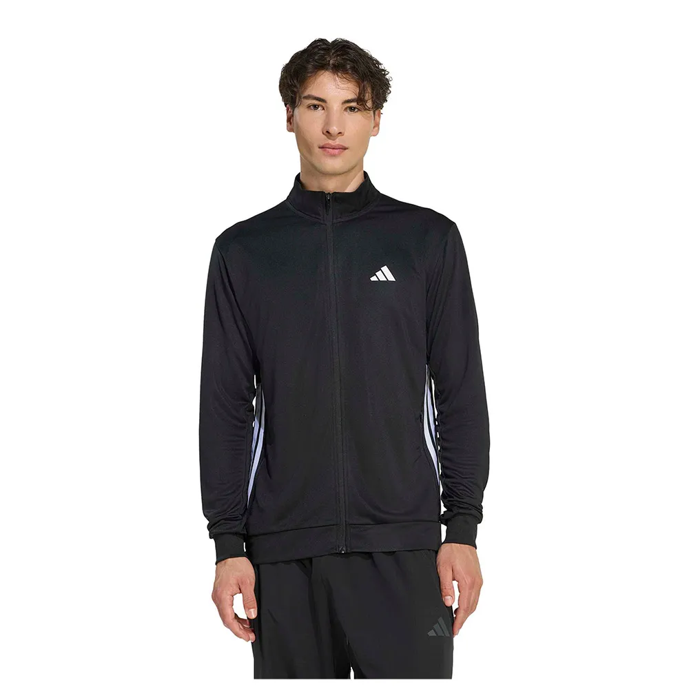 adidas Workout Essentials All-Set 3 Stripes Knit full zip sweatshirt