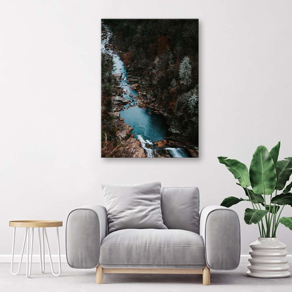 Feeby Obraz na płótnie Rzeka w lesie krajobraz 40x60