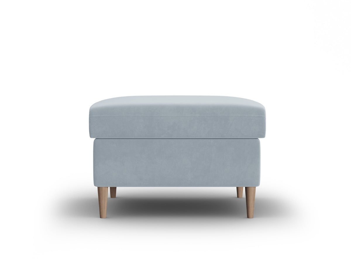 Cosmopolitan Design Poef Kyoto flueel lichtblauw - 70x70x45cm