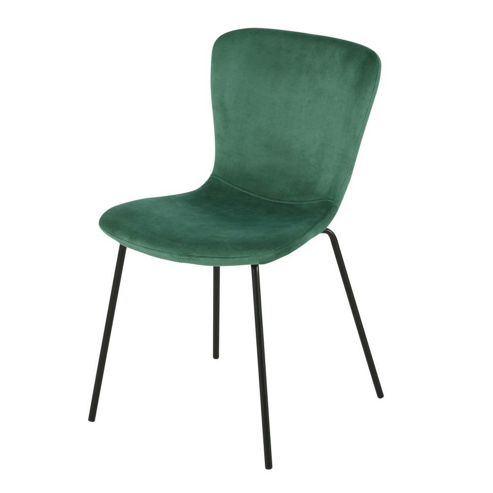 Mira - Chaise en velours vert sapin