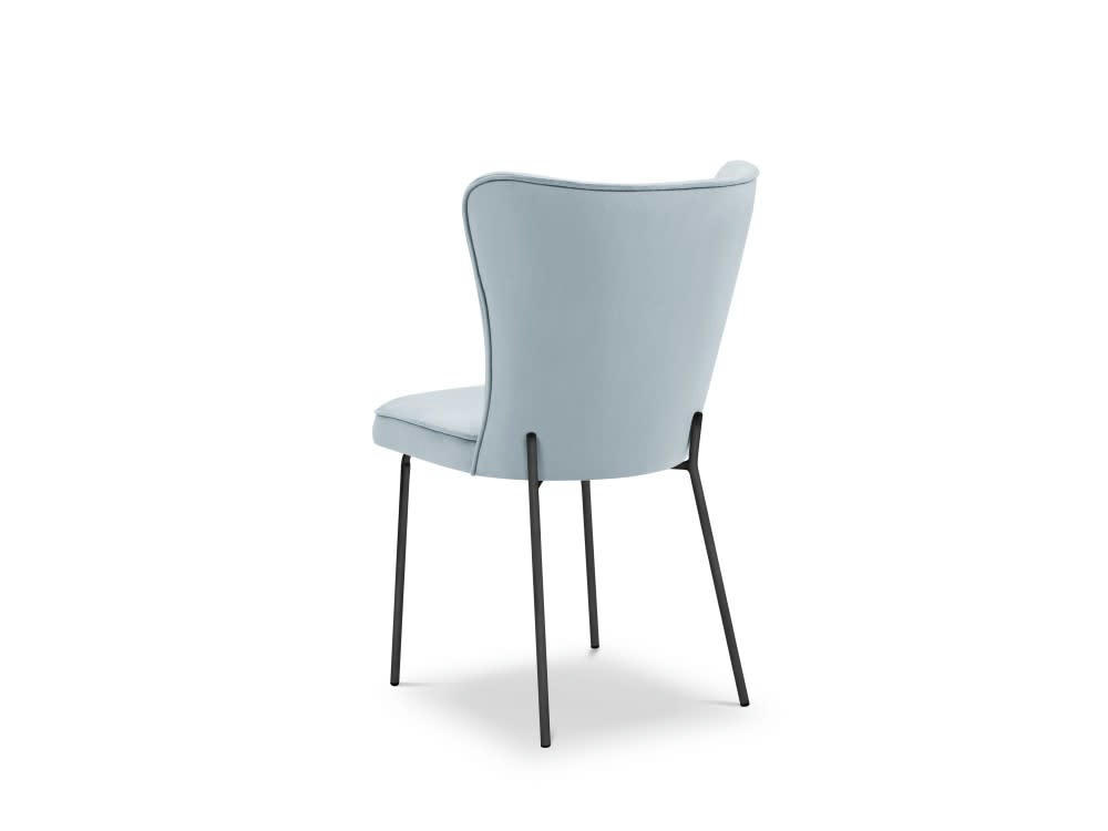 SILENE - Ensemble de 2 chaises 1 place en velours bleu clair