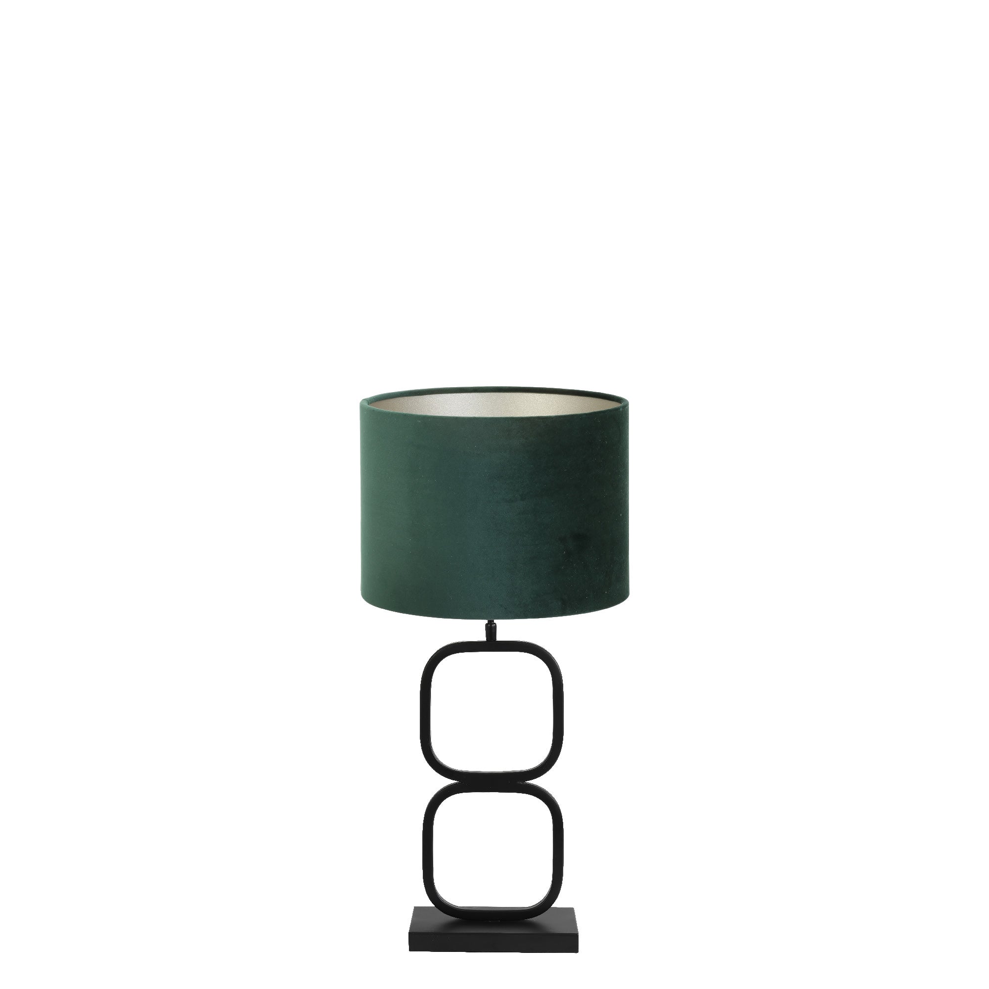 Light & Living tafellamp Lutika/Velours - zwart, donkergroen - 30x30x67cm