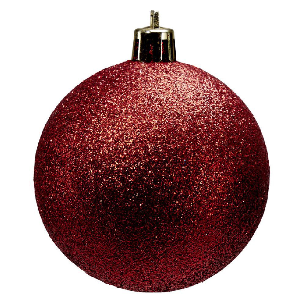 Boule de No&euml;l pailletée rouges Ø6cm x6