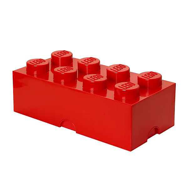 Brique de rangement Lego 8 tenons 12 Litres - Rouge