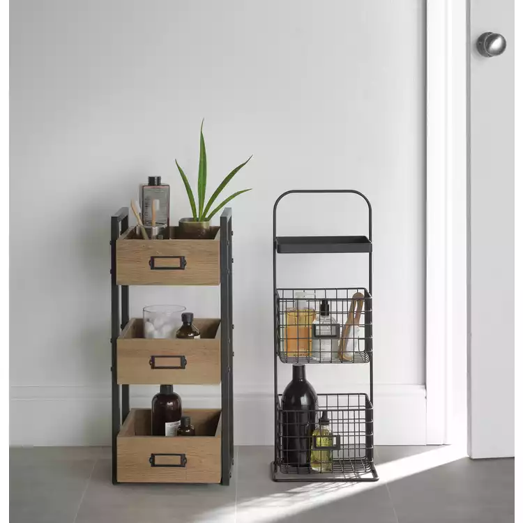 Habitat Basket Bathroom Storage Stand - Matt Black