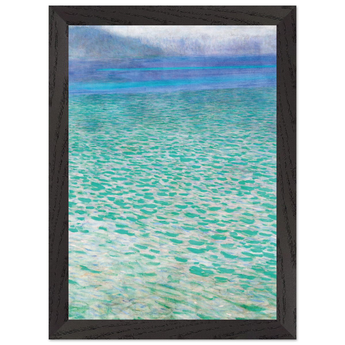 Artfulprints Poster met Lijst Gustav Klimt - Attersee  - A4 21x29.7 cm - Turquoise