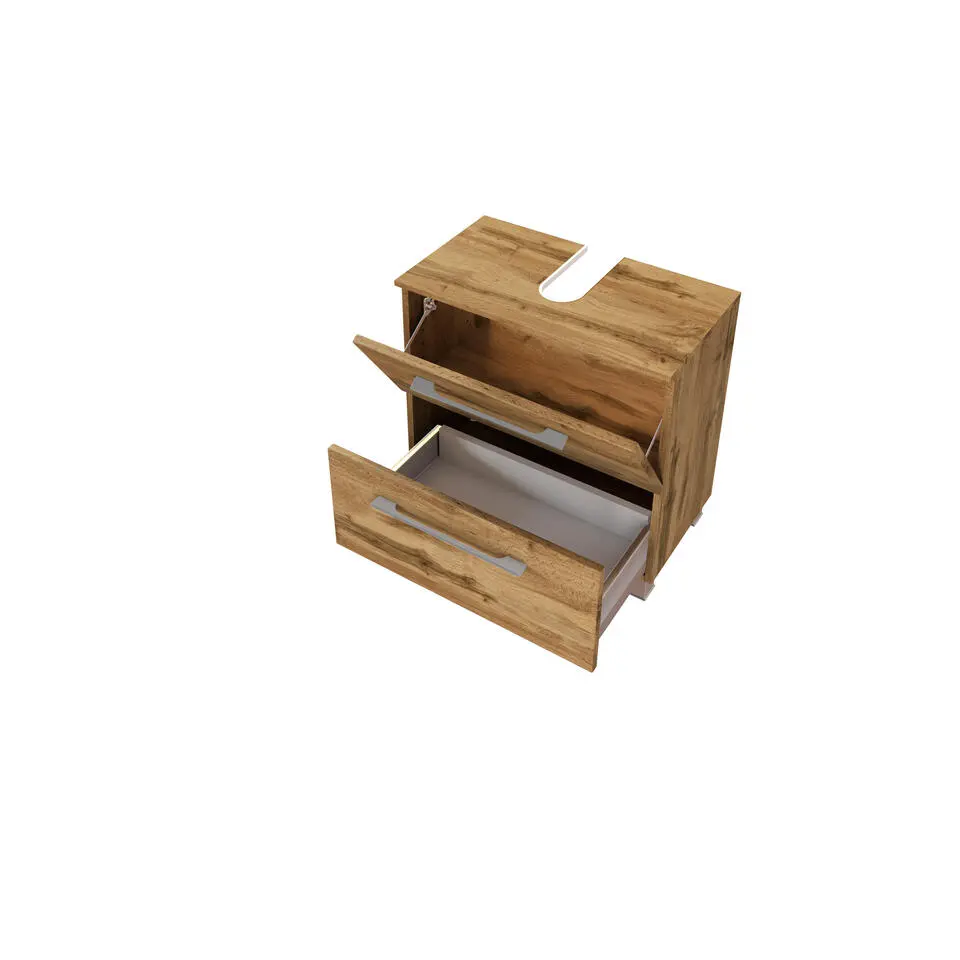 Wastafelonderkast Sefa 60cm 1 deur & 1 lade - wotan eik