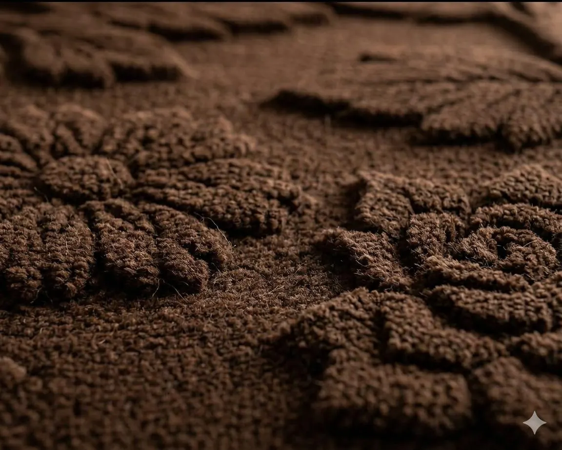 Luxury Hand Tufted Wool Rug, Embossed Floral Botanical Carpet