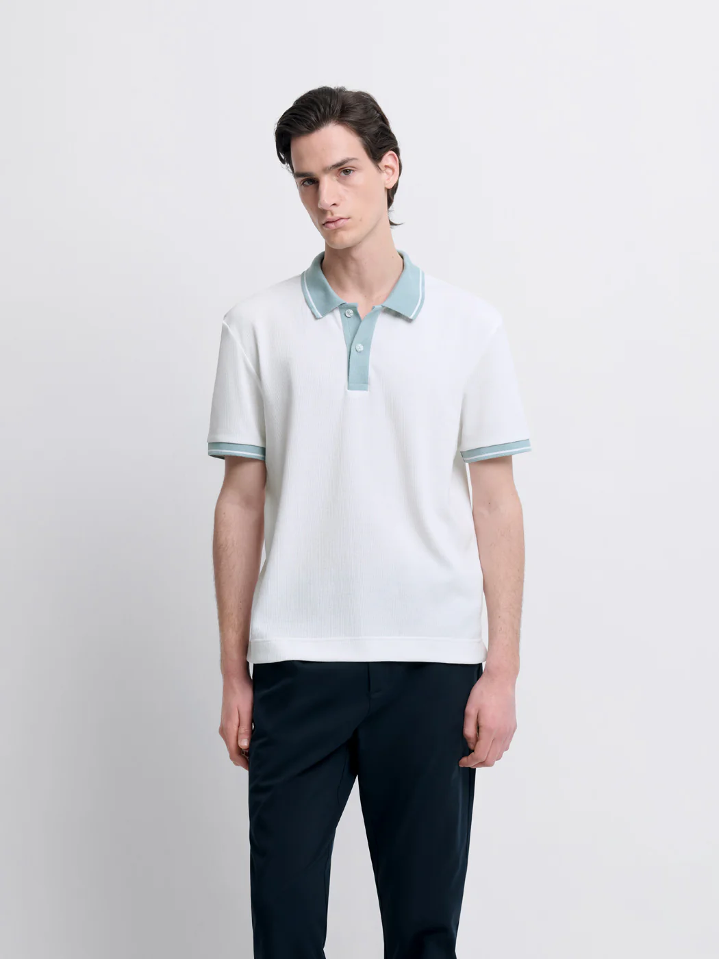 Polo col boutonné bicolore