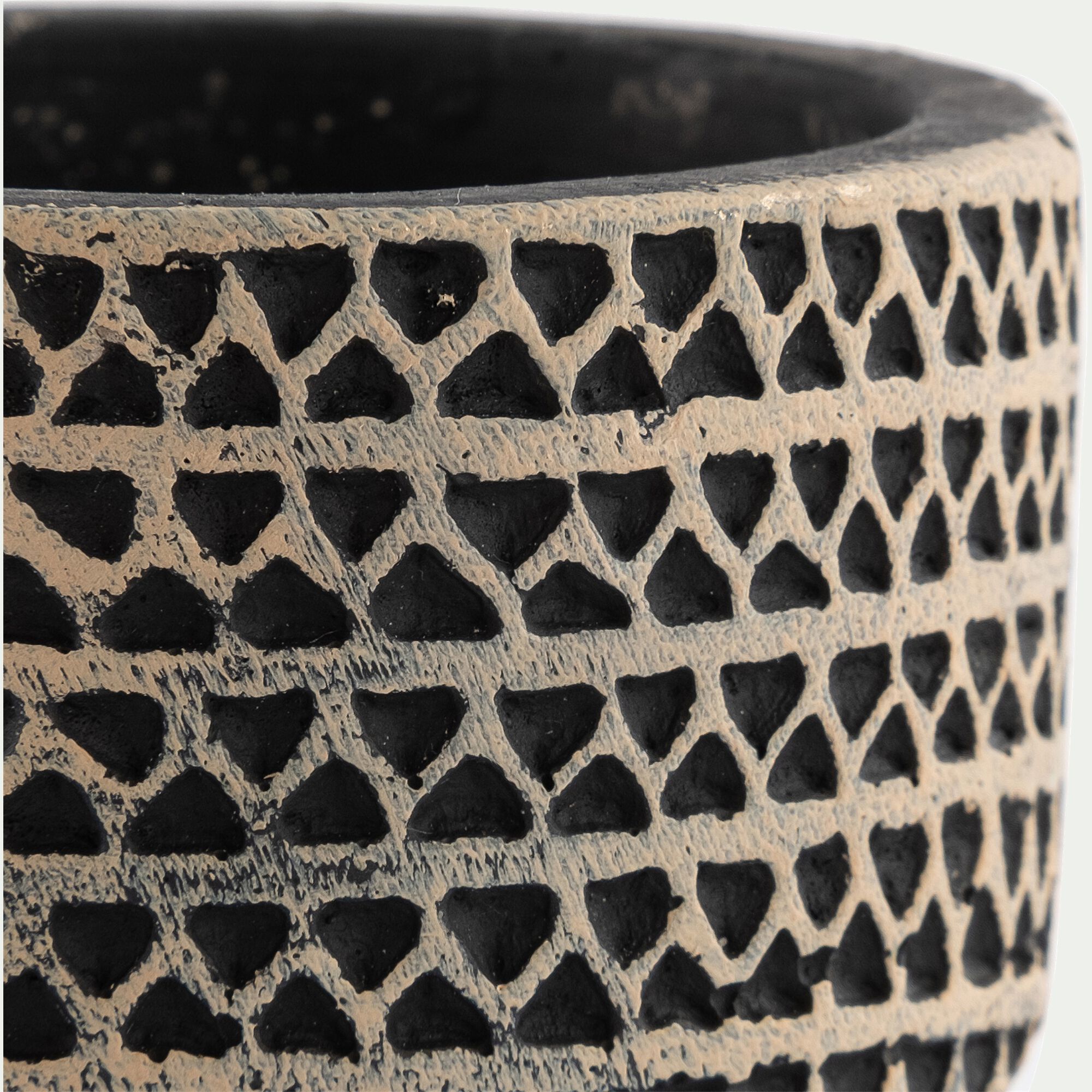 IJA - Cache-pot en ciment D8xH6cm - noir