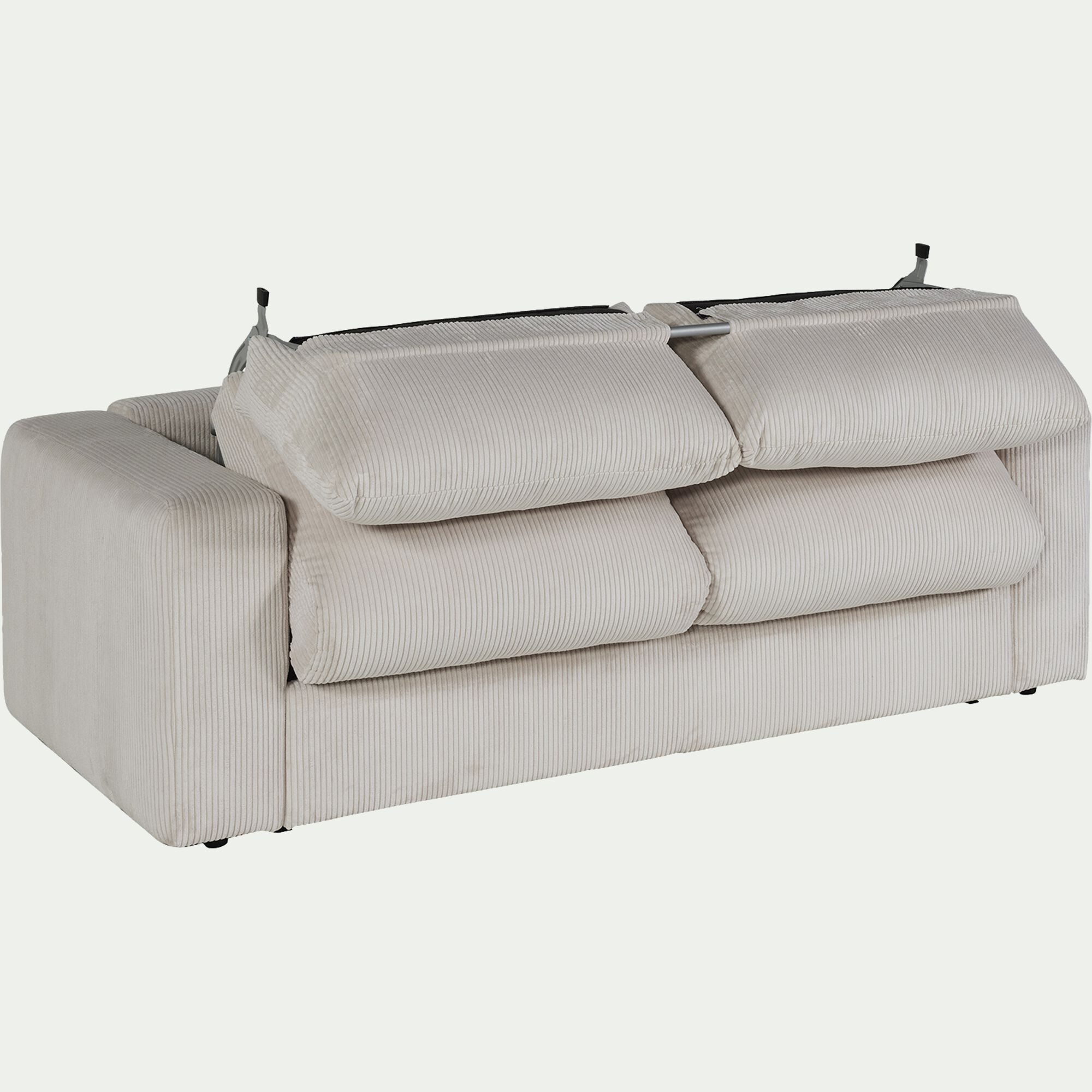 PIUMA - Canapé 3 places convertible en velours côtelé - beige roucas