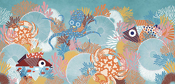 Papier peint panoramique Marin, Couleurs 150 x 250cm