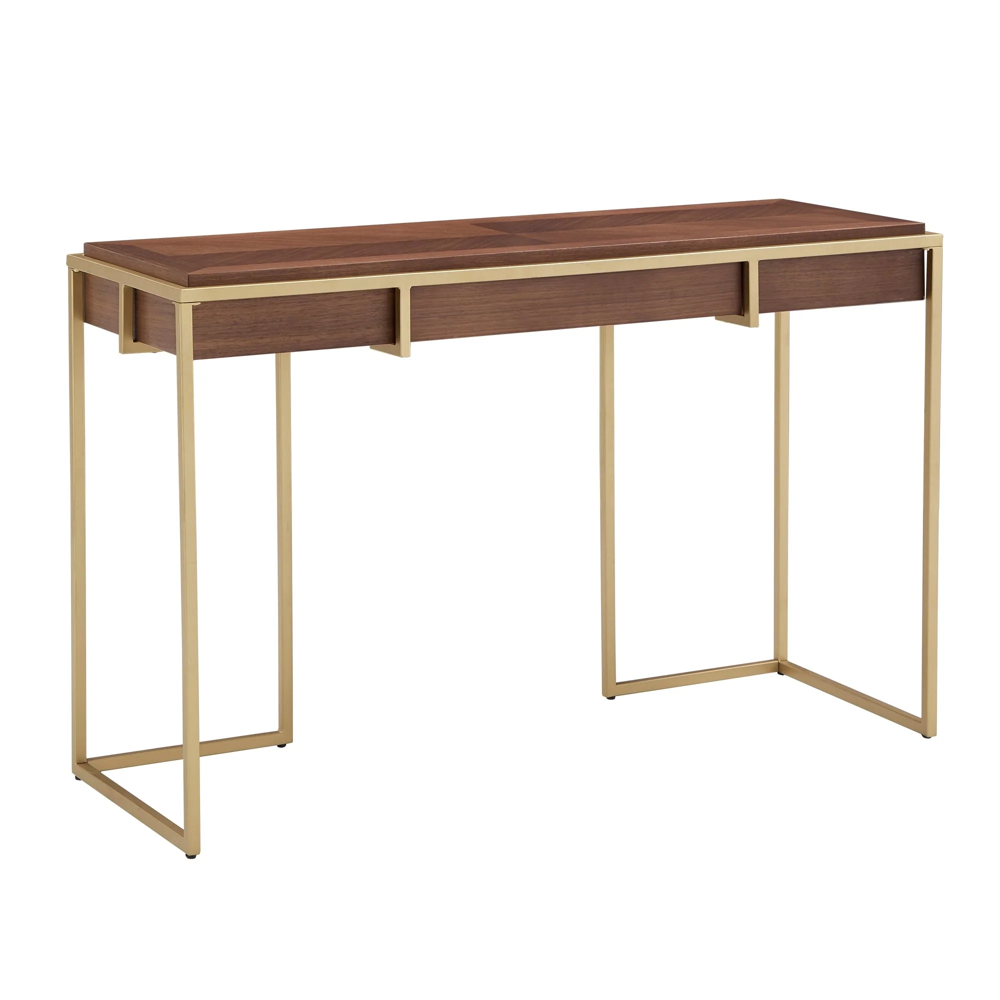 Cooke Natural Finish Gold Metal 1-Drawer Desk by iNSPIRE Q Modern
