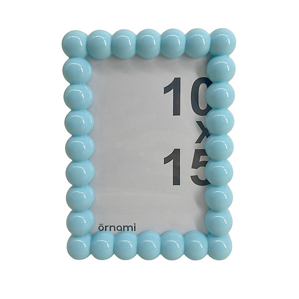 Cadre photo boules 10 x 15 bleu Ornami