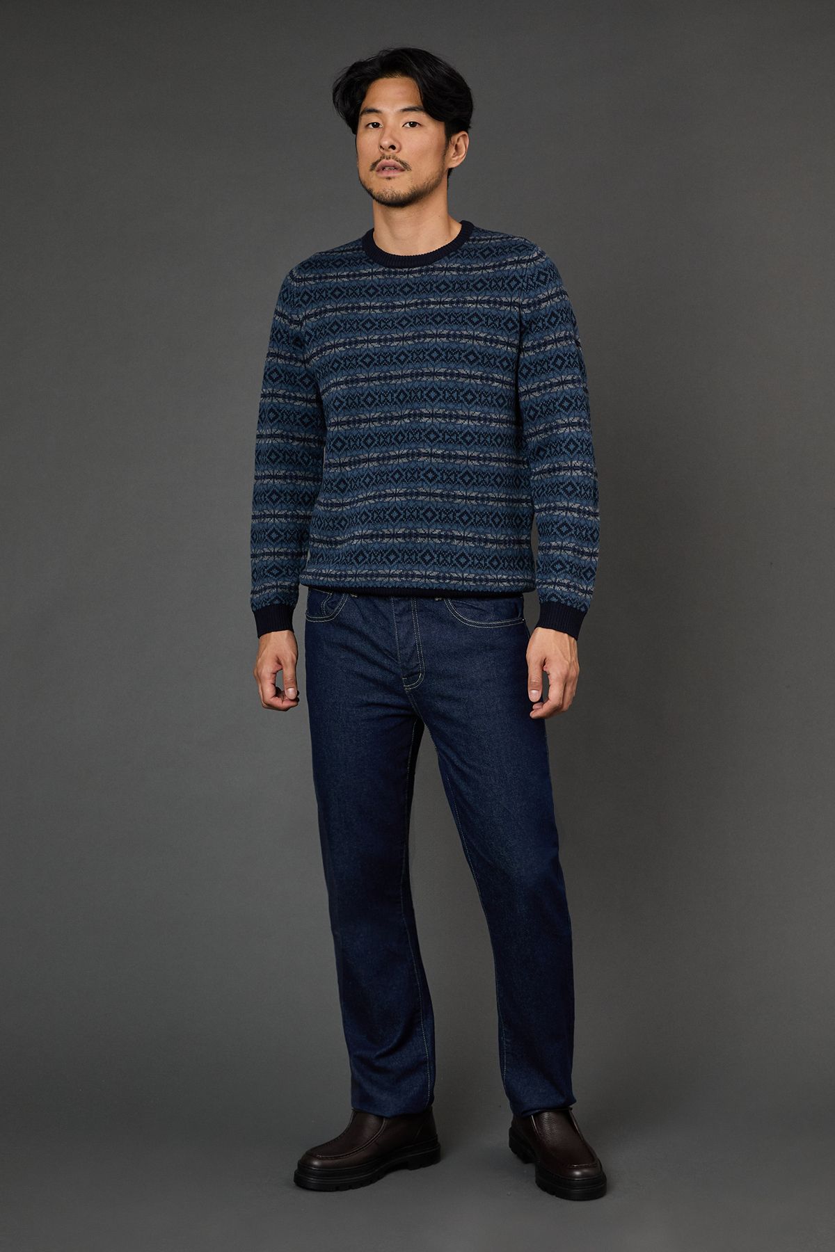 Burton Navy All Over Festive Pattern Christmas Jumper
