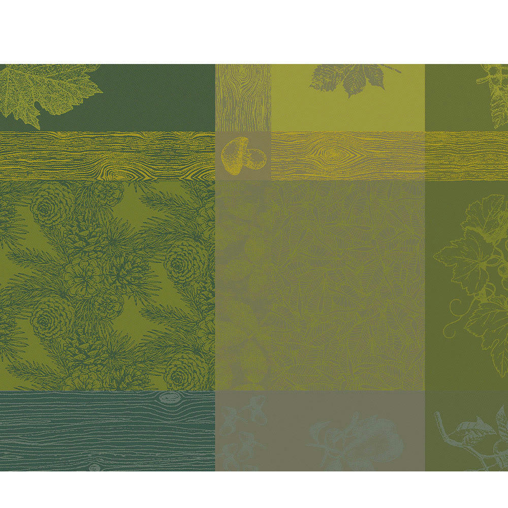 MILLE BOIS D'AUTOMNE MOUSSE - Set  pur coton vert 40X50