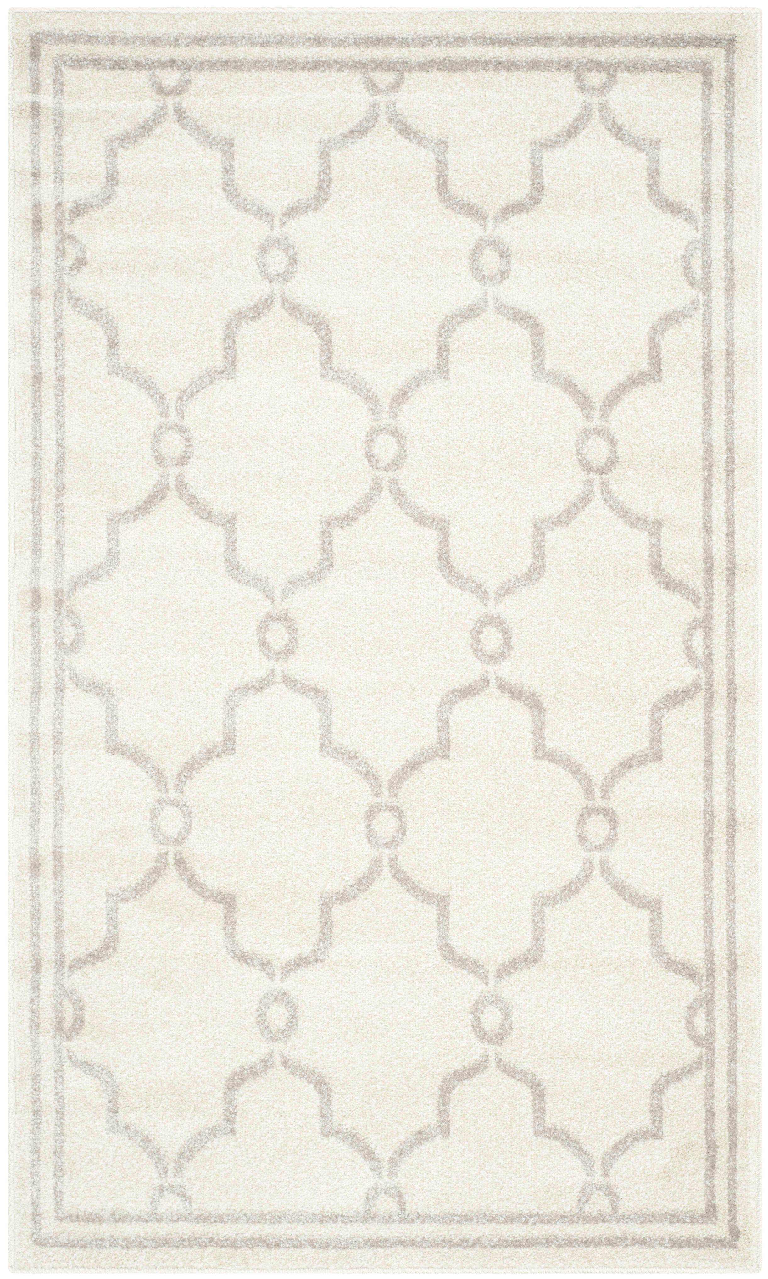 AMHERST - Tapis interieur & exterieur en ivoire & gris clair, 91 x 152 cm