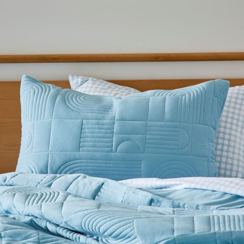 Marlowe Sky Blue Quilted Jersey Quilt Cover Set