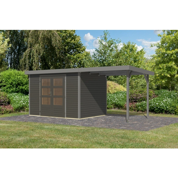 Gartenhaus »Osterby 4 B«, BxHxT: 538 x 209 x 213 cm (Außenmaße inkl. Dachüberstand), Wandstärke 19 mm