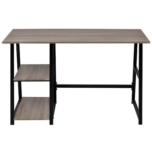 NNEVL Desk with 2 Shelves Grey and Oak